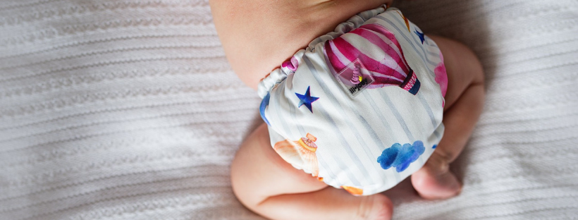 baby bottom with cloth diaper